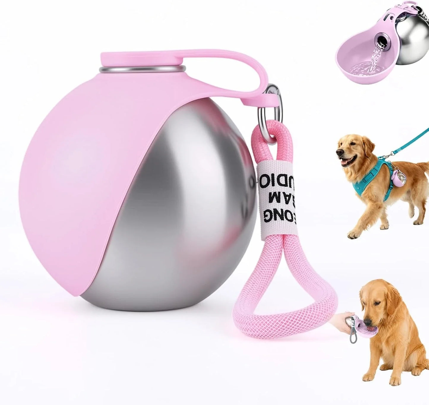 Haustier Trinkflasche mit faltbarem Napf – 285ml, auslaufsicher für Hunde & Katzen