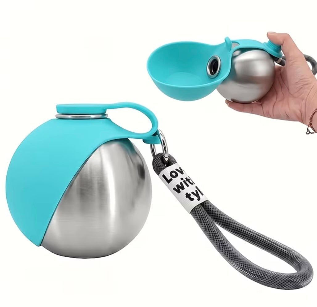 Haustier Trinkflasche mit faltbarem Napf – 285ml, auslaufsicher für Hunde & Katzen